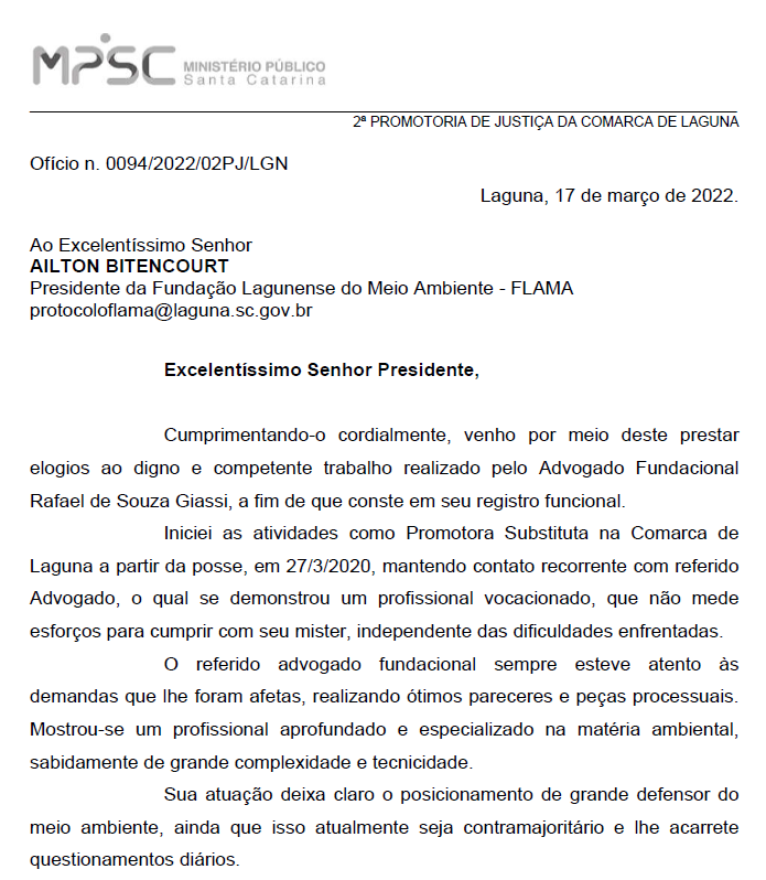 Ofício MPSC n. 0094/2022/02PJ/LGN